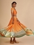 Orange Embroidered Color block Skirt