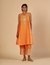 Orange Flared Embroidered Kurta