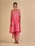 Pink Flared Embroidered Kurta