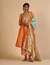 Orange Embroidered color block Dupatta