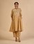 Beige Embroidered Gathered Kurta