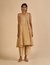 Beige Flared Embroidered Kurta