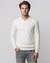 Men's White Regular Fit Knit Sweater