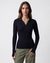 Ribbed Collar Knit Polo