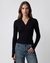 Ribbed Collar Knit Polo