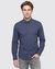 Men's Blue All-Over Print Slim Fit Shirt