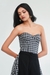 Cotton Check Sculpted Corset
