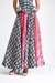 Checked Silk Organza Flared Panel Skirt