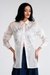 Silk Organza Shirt with Hand-Embellished Floral Bouquet