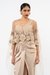 Champagne Ethereal Bloom High-Low Cape