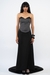Black Emberoidered Glow Sculpted Corset Dress