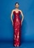 Embellished Velvet Gown with Gradient Sequin Detailing