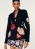 Jacket with Print & Embroidered Floral Applique