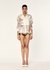 Silk Organza Shirt with Floral Print & Embroidered Applique