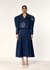 Denim Midi Skirt with Sequin Embroidery Tonal Applique
