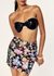 Quilted & Embroidered Floral Print Mini Skirt