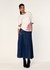 Ruched Hem Tshirt with Embroidered Floral Appliqué & Bugle Bead Detailing