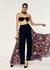 Trousers with Floral Print Knife Pleating