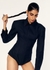 Leotard Shirt with Embellished Dragonfly Placket