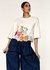 Boxy Tee with Floral Appliqué