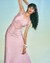 Blush Moonlit Bloom Draped Halter Dress
