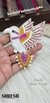 Left Facing White & Rani Multicolor Bird Patch – E-945