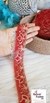 Leafy Loom Red Mesh Designer Trim