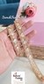 Peach Luminous Gold Zari  Sequin Borders