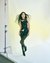 Black Radiant Petal Fitted Mini Dress
