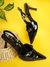 Women’s Black Pointed Buckle Backstrap Heels