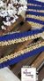 Designer Royal Blue Flowers Embellished Trim