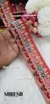 Red Floral Beads & Thread Embroidery Lace – 48866-EMB