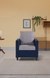 neudot Saya Sofa for Living Room | 1 Persons Sofa| Premium Fabric with Cushioned Armrest | 12 Months Warranty| Solid Wood Frame| 1 Seater in Saya Duo Blue Colour