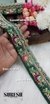 Bottle Green Floral Beads & Thread Embroidery Lace – 48869-EMB