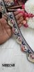Navy Blue Floral Beads & Thread Embroidery Lace – 48870-EMB