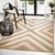 Handwoven White Chevron Jute Rug | Modern Geometric Natural Fiber Area Rug for Living Room, Bedroom & Hallway