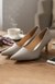 WZAYA Grey Patent Pointed Heel Pumps