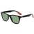 AUGEN Unisex Polarized Sunglasses with Square Black Frame and Green Lenses - Pack of 1