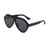 AUGEN By Visions India Retro Vintage Abstract Unisex Sunglasses UV400 Protected Large Size (MatteBlack, 105)