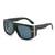 AUGEN By Visions India Retro Vintage Oversized Square Abstract Unisex Sunglasses UV400 Protected Large Size (Black, 115)
