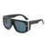 AUGEN By Visions India Retro Vintage Oversized Square Abstract Unisex Sunglasses UV400 Protected Large Size (Black 3, 115)