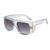 AUGEN By Visions India Retro Vintage Oversized Square Abstract Unisex Sunglasses UV400 Protected Large Size (Grey, 115)