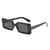 AUGEN By Visions India Retro Vintage Narrow Rectangular Abstract Unisex Sunglasses UV400 Protected Medium Size (Black, 127) - Pack of 1