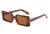 AUGEN By Visions India Retro Vintage Narrow Rectangular Abstract Unisex Sunglasses UV400 Protected Medium Size (Brown2, 127) - Pack of 1