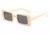 AUGEN By Visions India Retro Vintage Narrow Rectangular Abs0tract Unisex Sunglasses UV400 Protected Medium Size (OffWhite, 127)