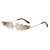 AUGEN By Visions India Retro Vintage Fire Design Rimless Flame Abstract Unisex Sunglasses UV400 Protected Medium Size (C4, 168)