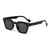 AUGEN Modern Rectangular Plastic Unisex Sunglasses UV 400 Protected Medium Size (200-C1)