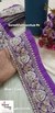 Light Purple Pearl Gold Embroidery Floral Border Lace