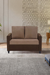 neudot Saya Dual Color Sofa for Living Room |2 Persons Sofa|Premium Fabric with Cushioned Armrest | Solid Wood Frame|2 Seater in Saya Duo Brown Color