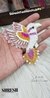 Right Facing White & Rani Multicolor Bird Patch – E-945